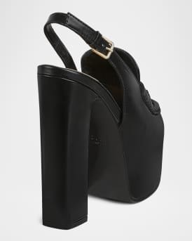 Ottavia Leather Platform Loafer Pumps