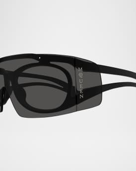 Logo-Print Shield Plastic Sunglasses