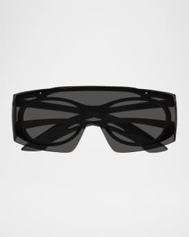 Logo-Print Shield Plastic Sunglasses