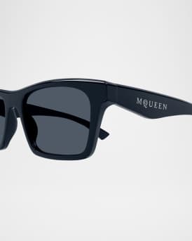Men's AM0472SM Acetate Rectangle Sunglasses