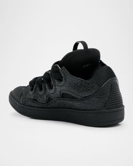 Men's Leather and Suede Curb Sneakers