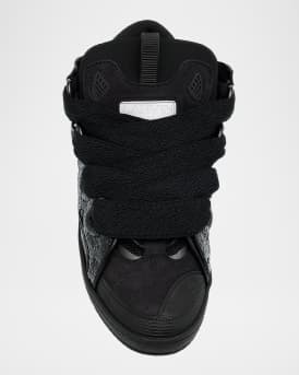 Men's Leather and Suede Curb Sneakers