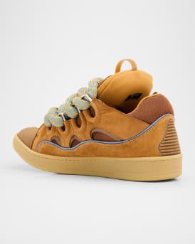 Men's Curb Leather Low-Top Sneakers