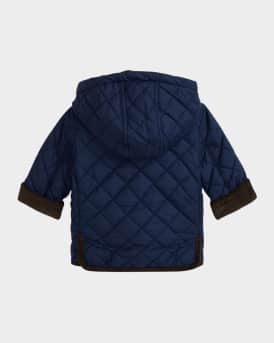 Boy's Matte Quilted Collared Jacket, Size 9M-24M