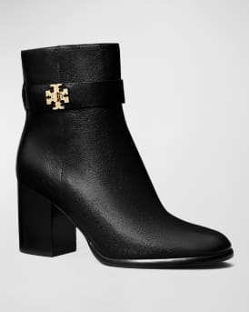 T-Lock Heeled Leather Ankle Boots