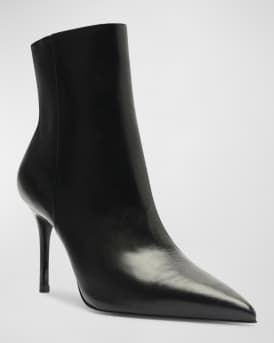 Mikki Leather Stiletto Zip Booties