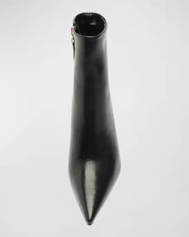 Mikki Leather Stiletto Zip Booties