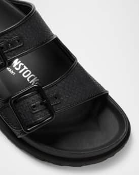 Arizona Raffia Dual-Buckle Slide Sandals