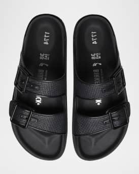 Arizona Raffia Dual-Buckle Slide Sandals
