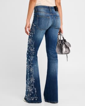 Britney Mosaic-Embellished Flare Jeans