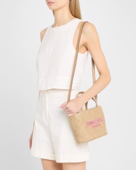 Mini Metallic Raffia Beach Tote Bag