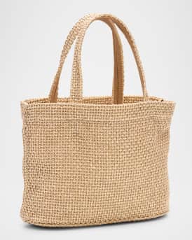 Mini Metallic Raffia Beach Tote Bag