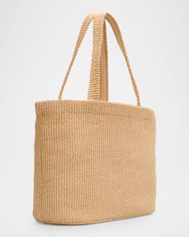 Miami Logo Raffia Beach Tote Bag