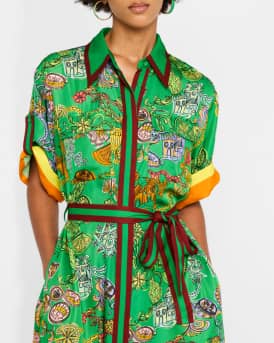 Fiesta Belted Midi Shirtdress