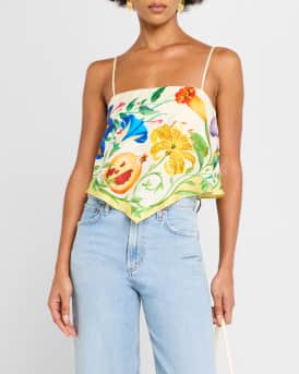 Flores Cropped Scarf Top