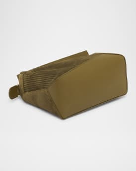 Puzzle Edge Small Suede Top-Handle Bag