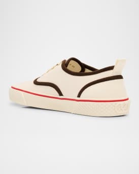 Men's Nojoke Canvas Leather VLogo Low-Top Sneakers