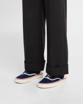 Men's Nojoke Canvas Leather VLogo Low-Top Sneakers