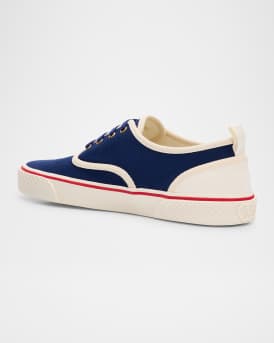 Men's Nojoke Canvas Leather VLogo Low-Top Sneakers