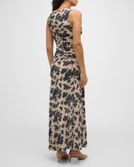 Natalia Ruched Floral-Print Maxi Dress