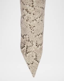 Barbara Snake-Embossed Stiletto Boots