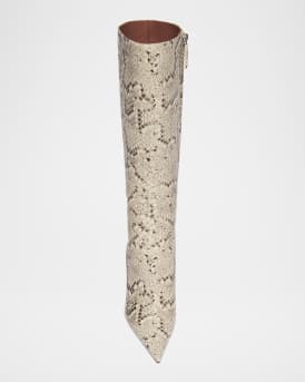 Barbara Snake-Embossed Stiletto Boots