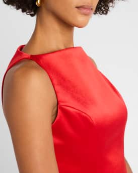 Livie High-Neck Satin Mini Dress