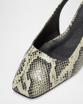 Geraldine Snake-Embossed Slingback Flats