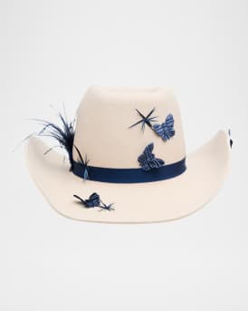 Wyatt Butterfly Feathered Felt Cowboy Hat