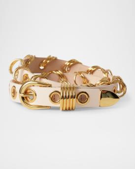 Dehanche Revenge Grommet Rivet & Rings Leather Belt | Neiman  display picture 1