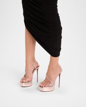 Rosalie Alta Strass Red Sole Platform Slingback Sandals