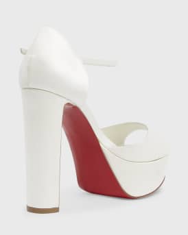 Sandaloo Silk Ankle-Strap Red Sole Platform Sandals