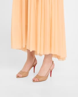 Miss Z Leather Red Sole Slingback Sandals