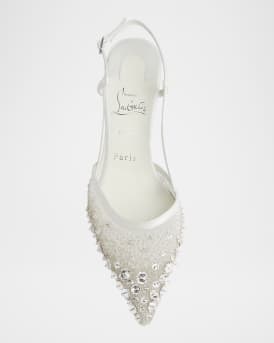 Miss Z Sparkling Red Sole Slingback Pumps