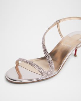 Rosalie Strass Red Sole Slingback Sandals
