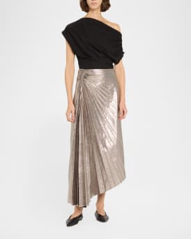 Tracy Metallic Vegan Leather Skirt
