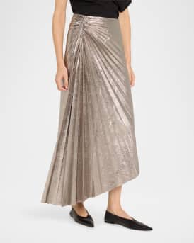 Tracy Metallic Vegan Leather Skirt
