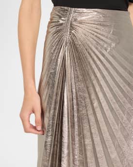 Tracy Metallic Vegan Leather Skirt