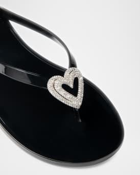 Double Heart Rubber Thong Sandals