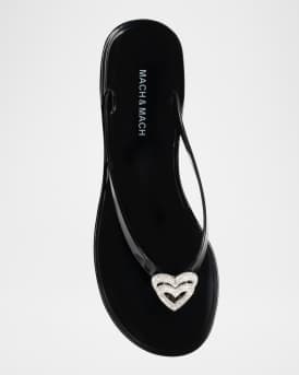 Double Heart Rubber Thong Sandals