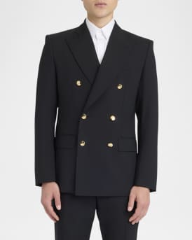 Men's Double-Breasted Wool Suit