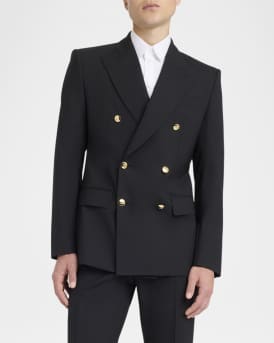 Men's Double-Breasted Wool Suit