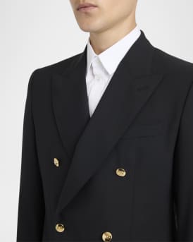 Men's Double-Breasted Wool Suit