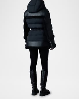 Lilibeth Mixed-Media Down Parka with Shearling and Leather