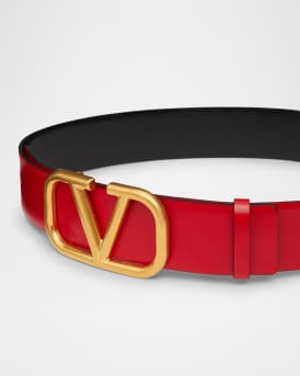 VLOGO Signature Reversible Leather Belt