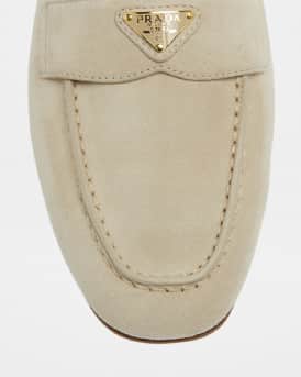 Logo Suede Loafer Mules