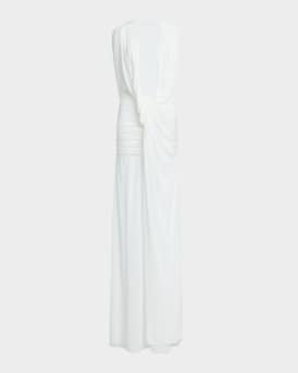 Ripple Draped Double-Layer Gown