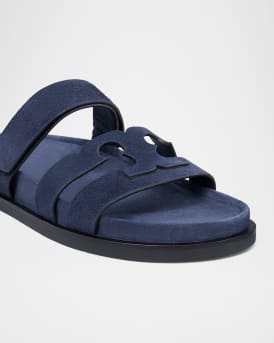 Ines Suede Triple-Band Sport Mule Sandals