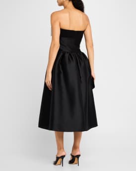 Taffeta Bow Midi Dress