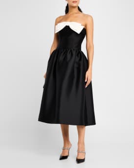 Taffeta Bow Midi Dress